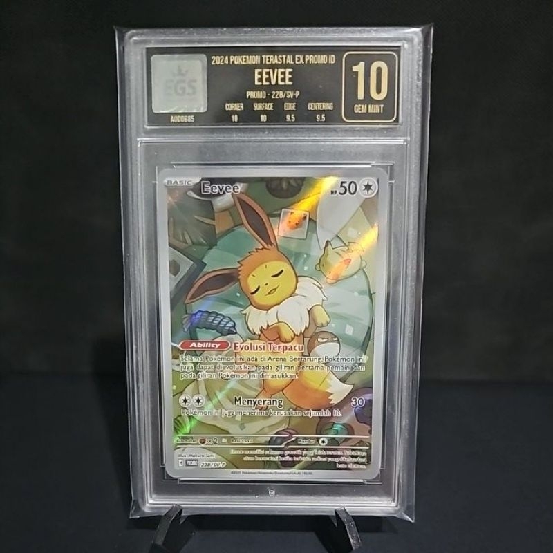 eevee promo card terastal festival kartu pokemon indonesia original egs 10 gem mint slab grading ter