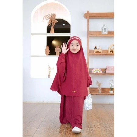 Gamis anak SAHILA DRESS GAMIS ANAK POLOS PEREMPUAN DRESS ANAK SET CADAR MODEL CASUAL TRENDY GAMIS AB