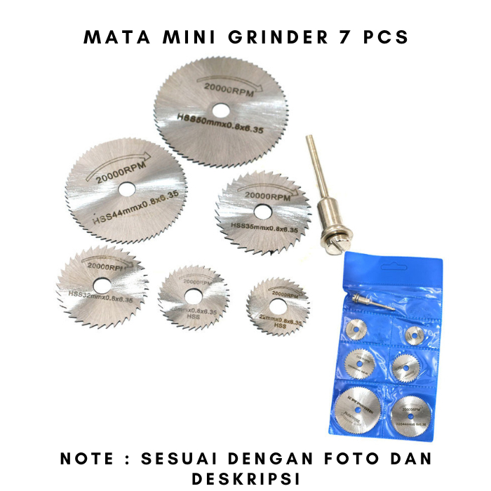 Mata Gerinda Pemotong besi Mini Hss Saw Blade Mata Mini Grinder Circular 7 Pcs
