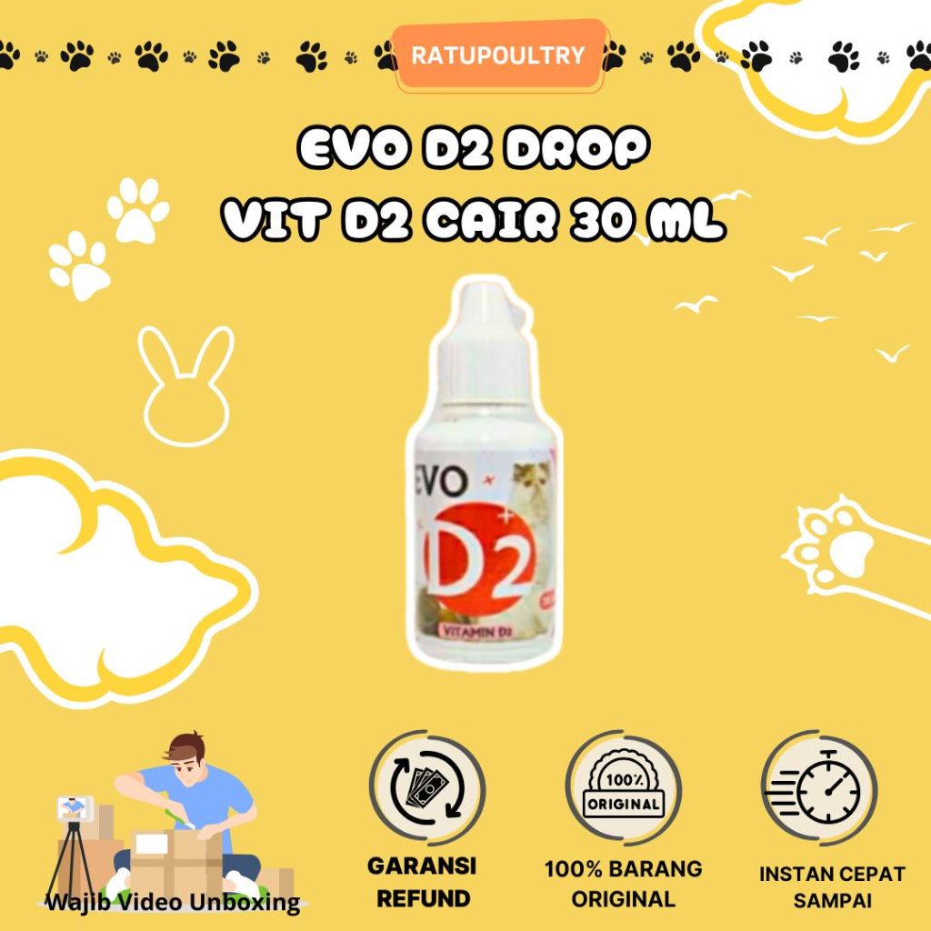 EVO D2 DROP - Obat Kucing Vitamin D2 Anti Flu Calici Panleu Diare - Evo D2 Drop - Obat Kucing Vit D2