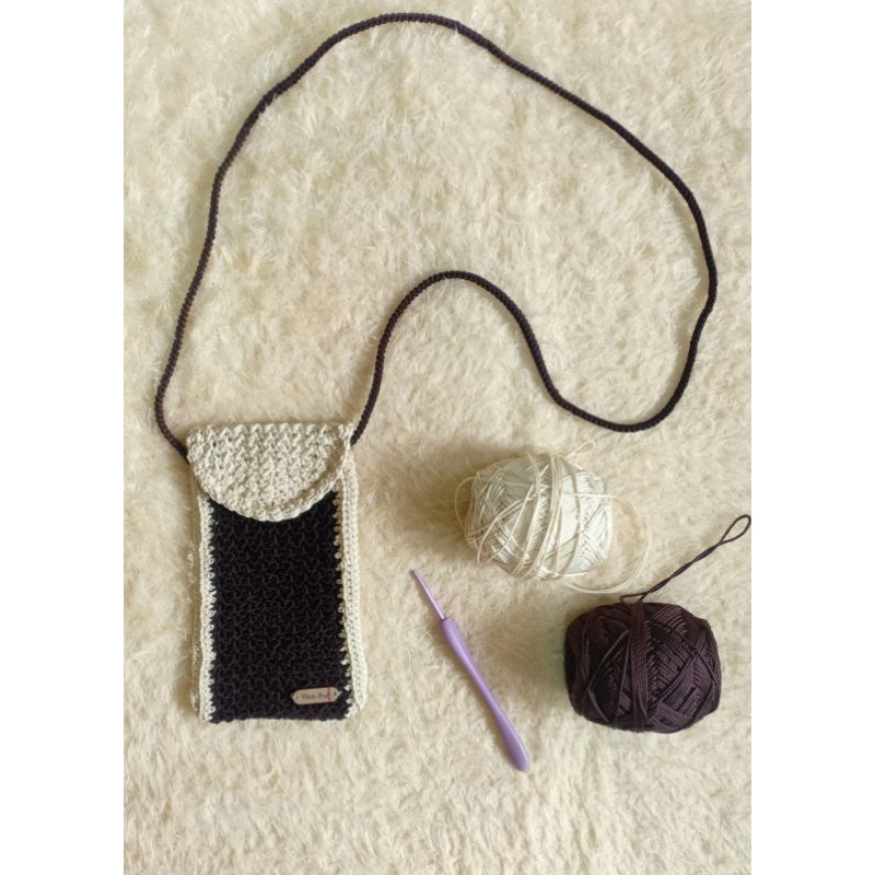 POUCH HP POLY RAJUT / TAS SELEMPANG HP RAJUT / DOMPET HP WANITA RAJUT