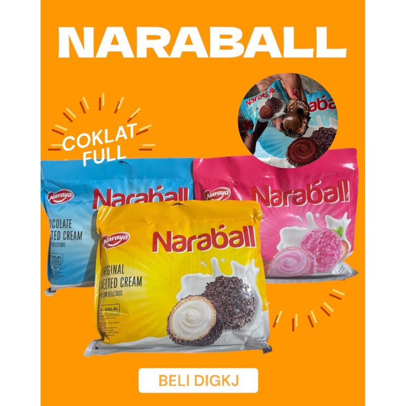 

NARABALL By Naraya dengan isian full - Original Melted Cream - Chocolate Melted Cream - Strawberry Melted Cream