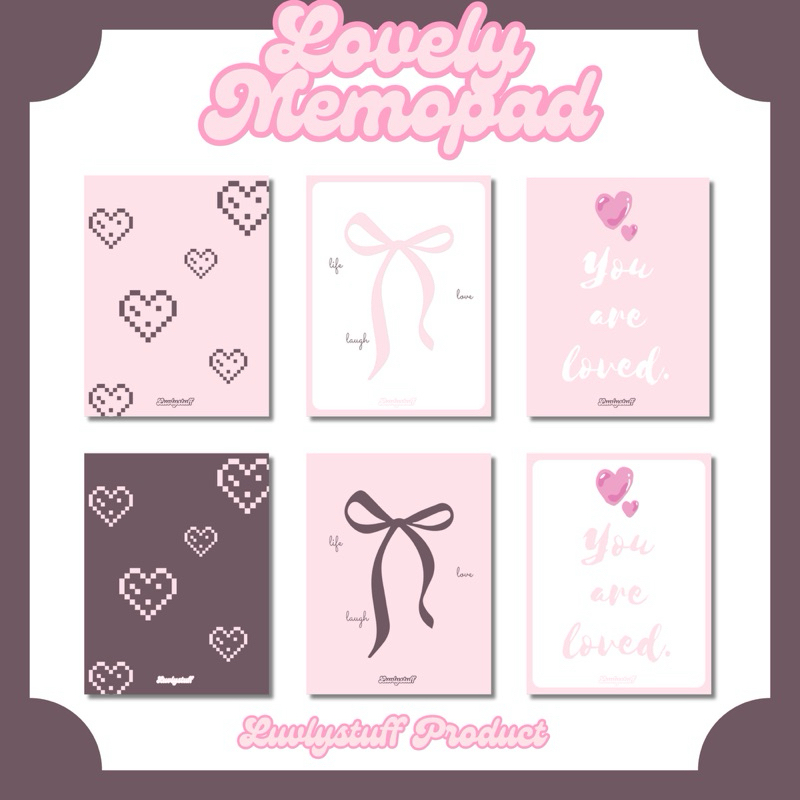 

[Luvlystuff] LOVELY MEMOPAD CUTE NOTES || PINK AESTHETIC PINTEREST MEMO