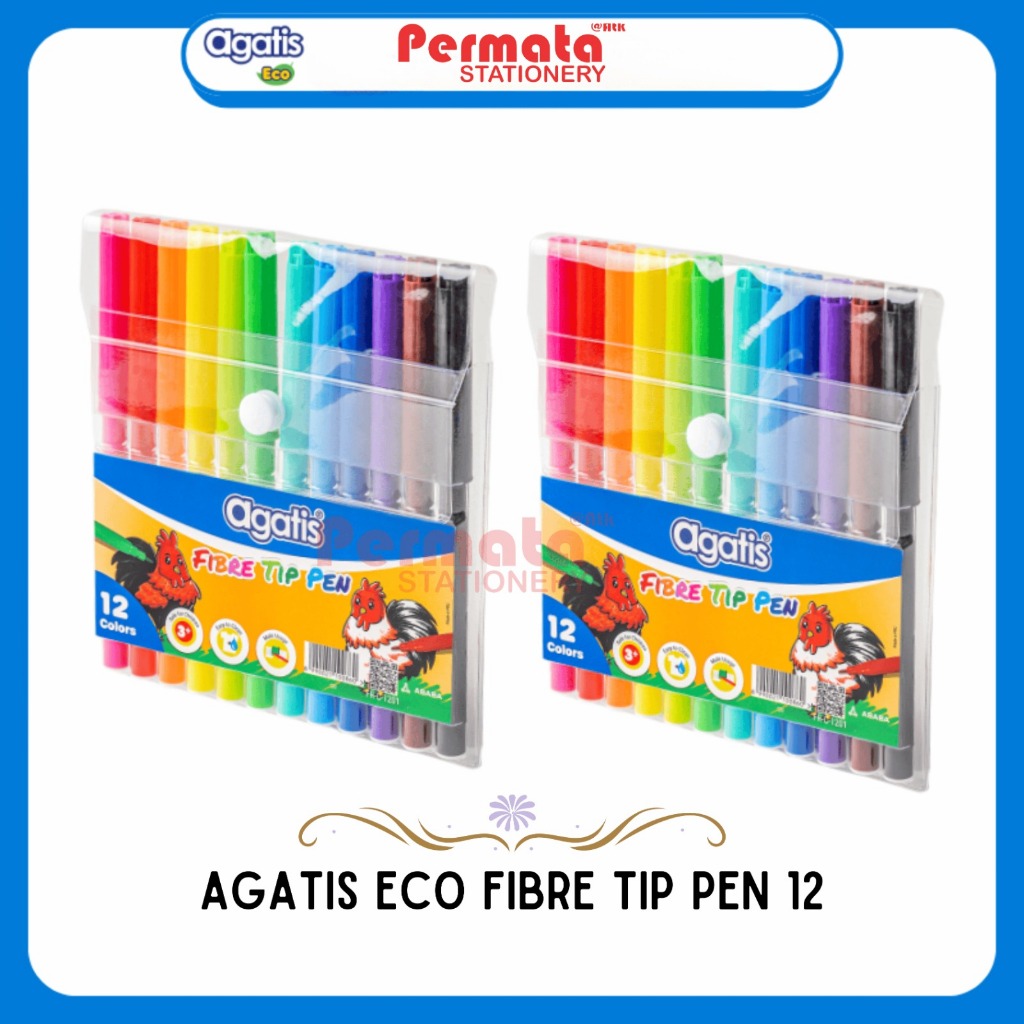 

Spidol AGATIS 12 Warna Fiber Tip Pen Washable Color Pen