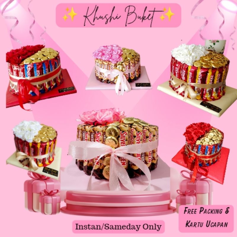 

Buket Bucket Hampers Hadiah Cake Cokelat Cake Tower Premium Ekslusif