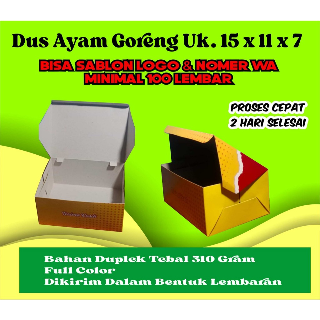 

Box Dus Ayam Goreng - Kardus Custom Logo Dan Nama - ( ELTEHA INDONESIA )