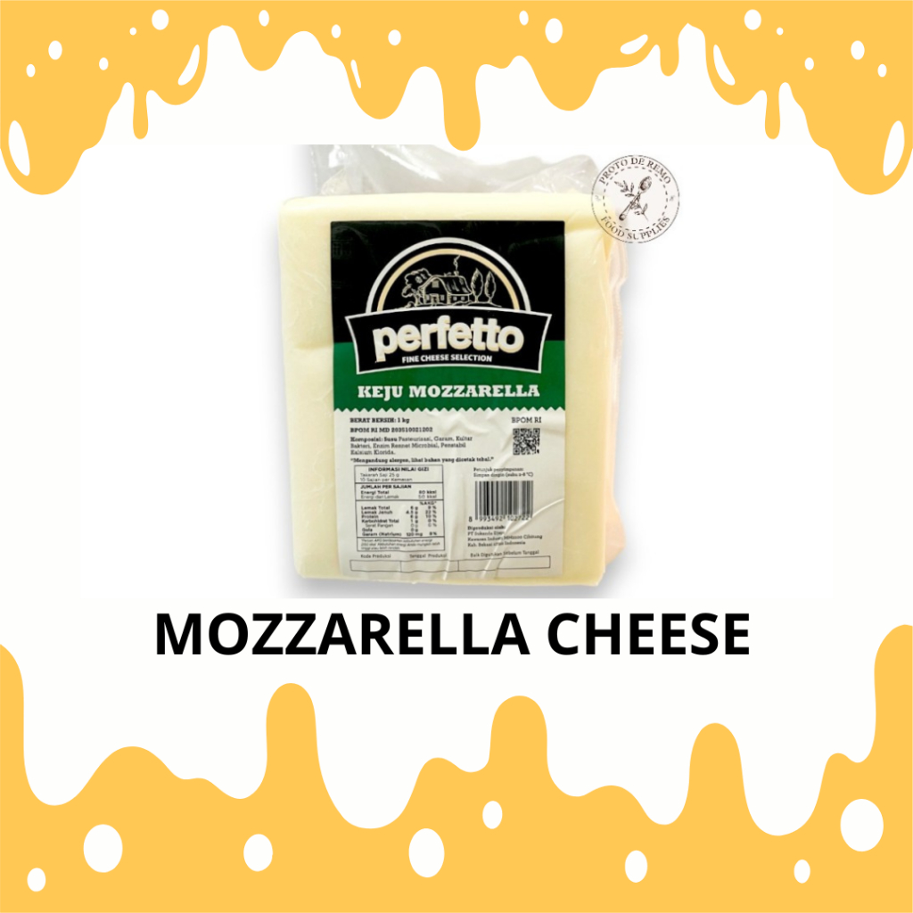

Keju Mozarella Block 1kg (Perfetto) Halal