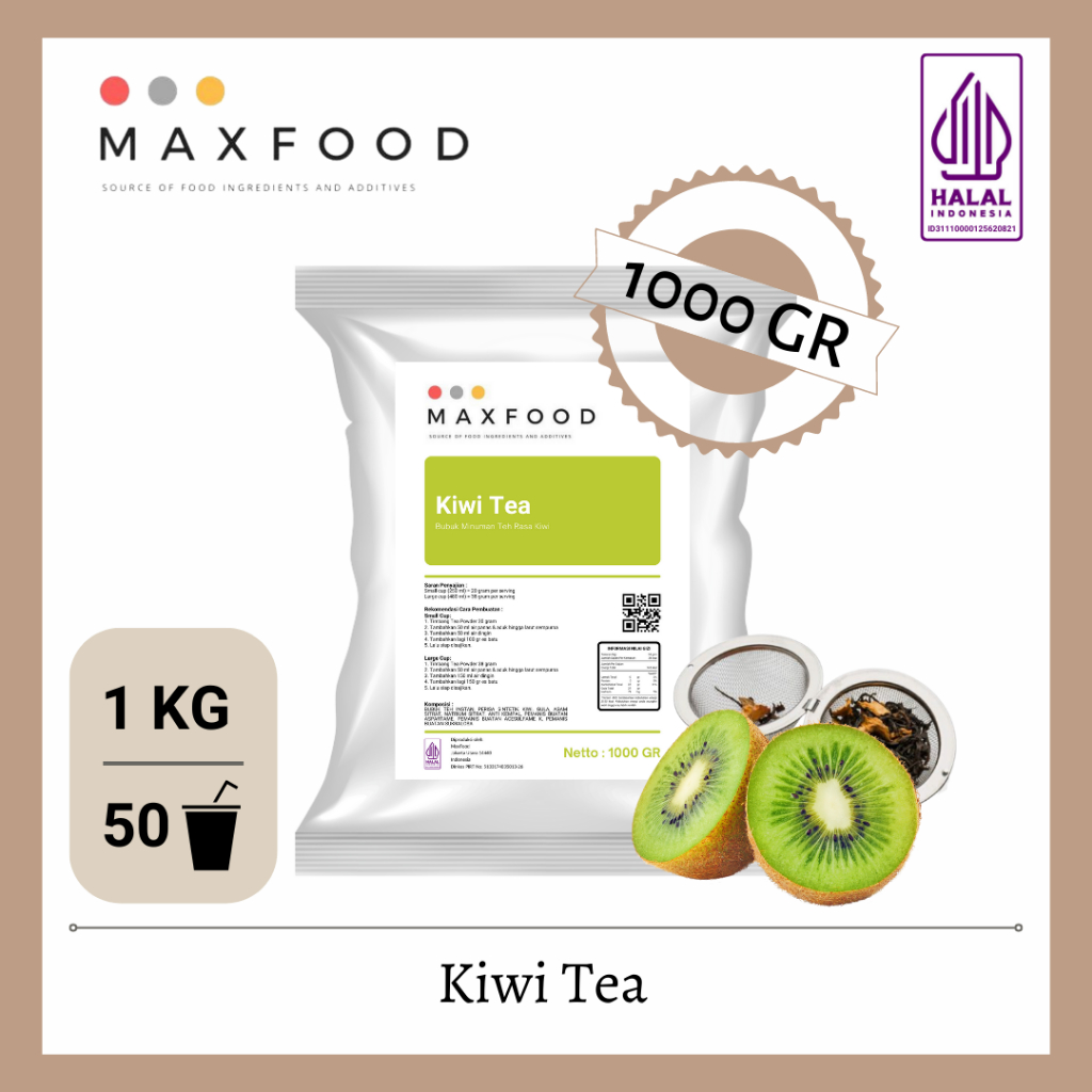 

MAXFOOD PREMIX KIWI TEA / MAX FOOD BUBUK MINUMAN RASA BUAH KIWI TEH