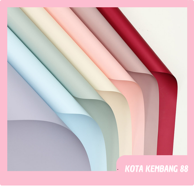 

20 LEMBAR Flower Wrapping Kertas Buket Polos Full Color Solid Cellophane Waterproof KB03