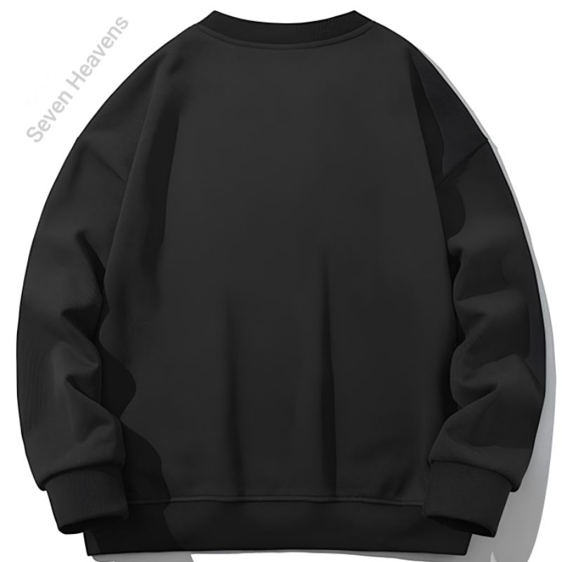 Sweater Basic Polos Hitam Baju Pria Wanita