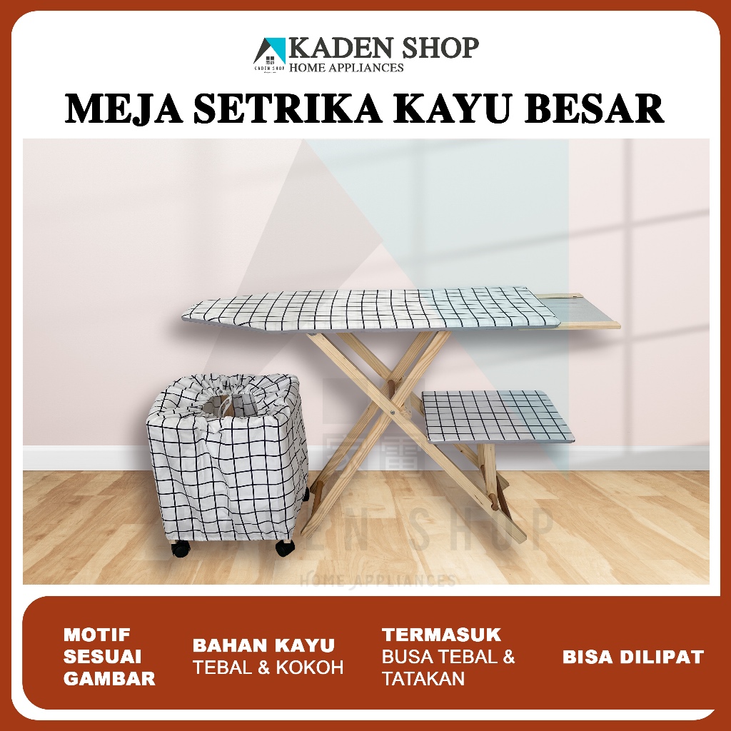 Nyr - Meja Setrika Kayu Jati Besar Dengan Tray