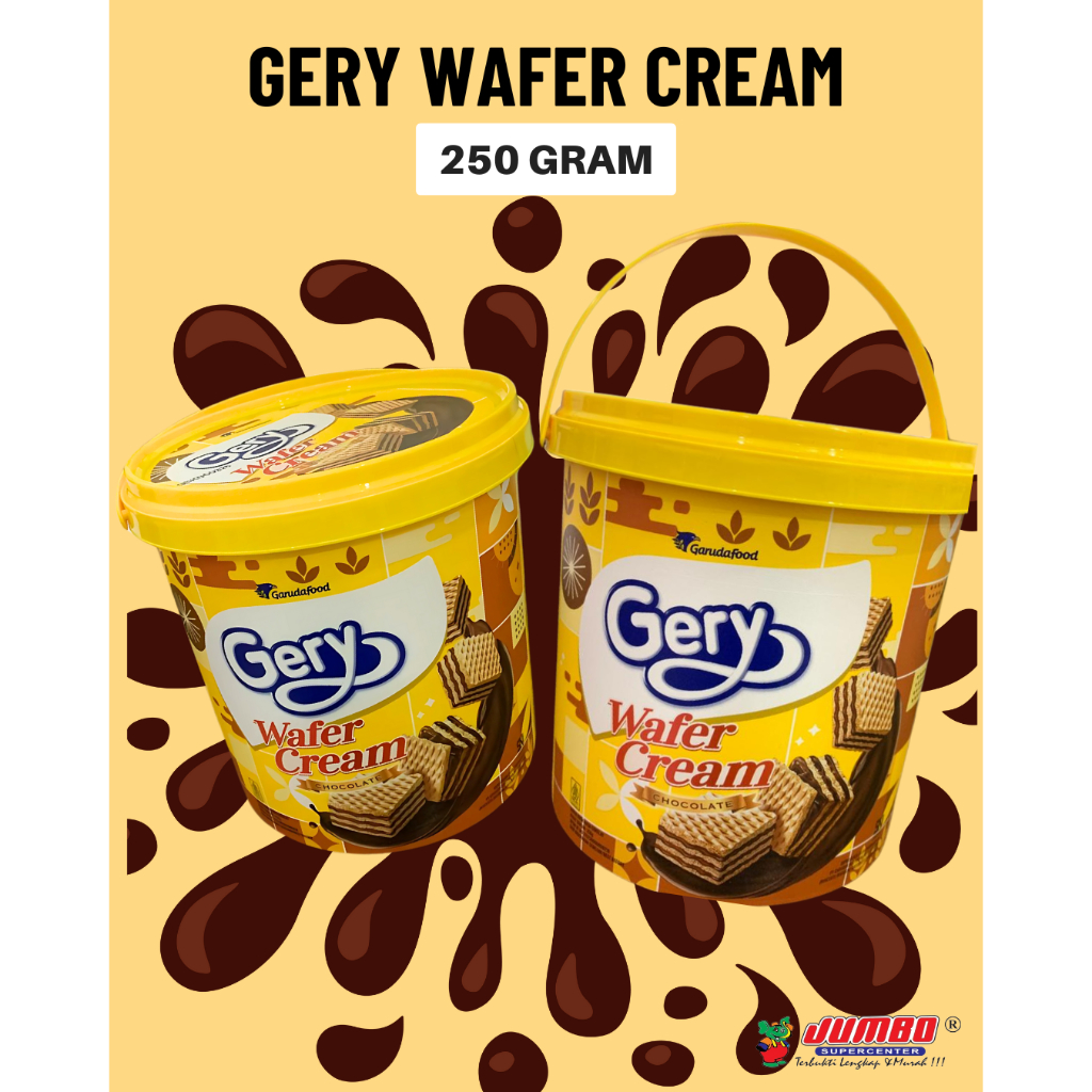 

GERY Wafer Cream Chocolate 250 gr/ Kemasan Ember/Snack Lebaran