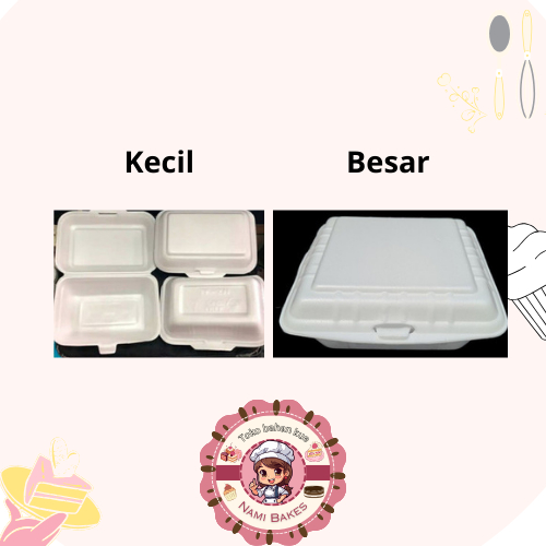 Stero Foam BESAR | KECIL per Ball ( 100 pcs ) Styrofoam Kotak Makan Ayam Mie Gabus Busa Nasi Bubur