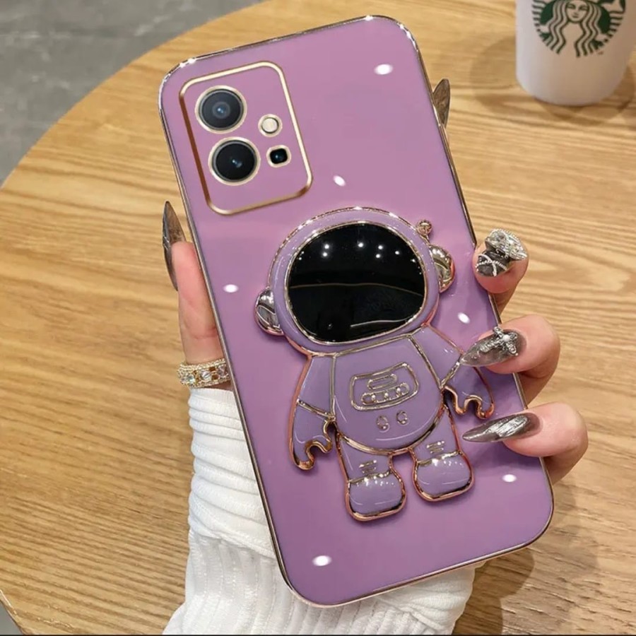 Soft Case Vivo Y75 T1 5G Y28 Y18 Y03 Y27 Y27s Soft Case Plating Standing Astronot