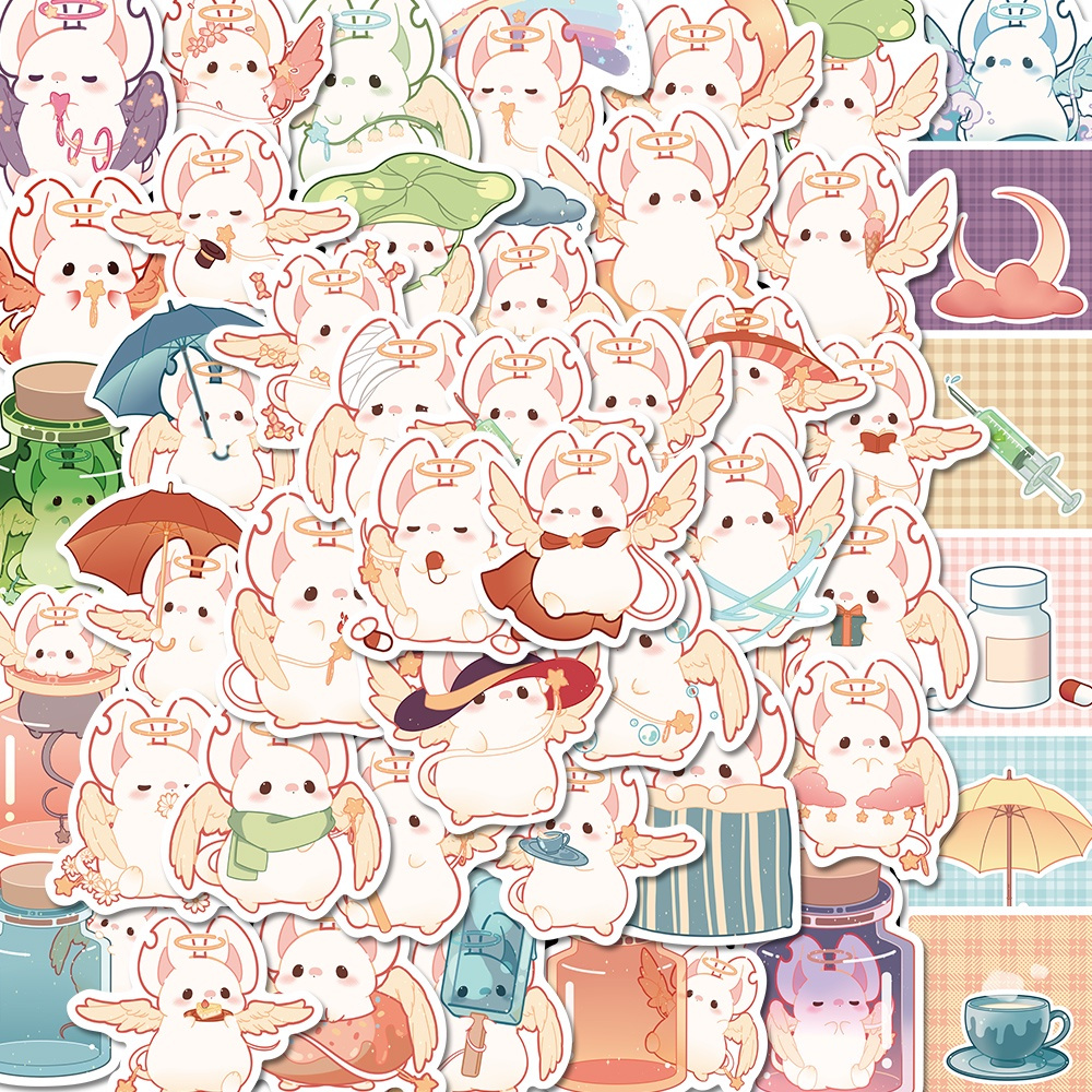 

Stiker Rat putih chibi Sticker WaterProof Premium Isi 24 pcs