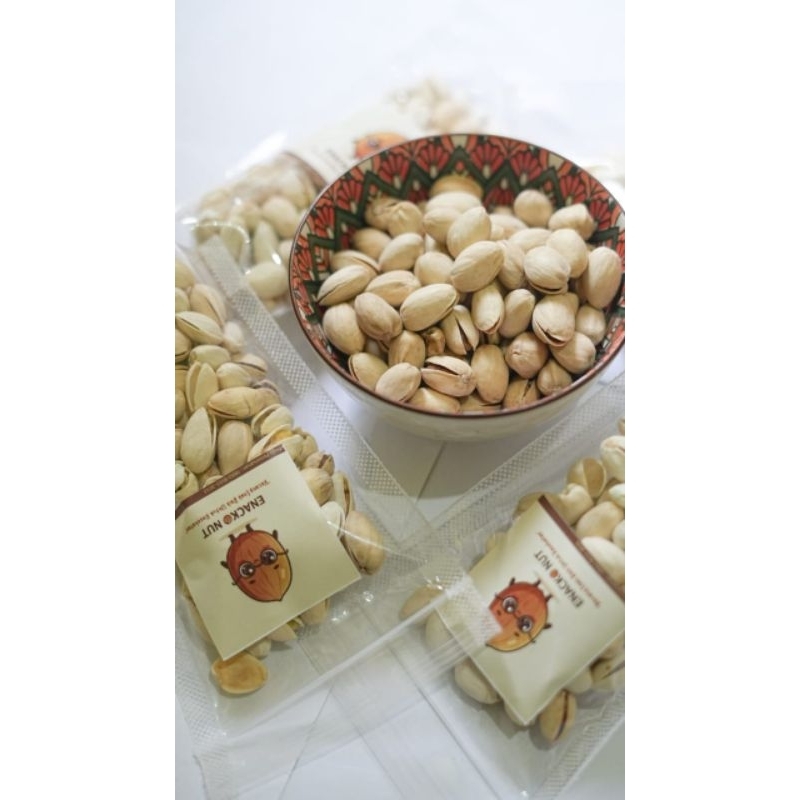

Enacko NUT Kacang Pistachio Panggang Original Salted / Pistachio Roasted / Premium Quality / 100gr