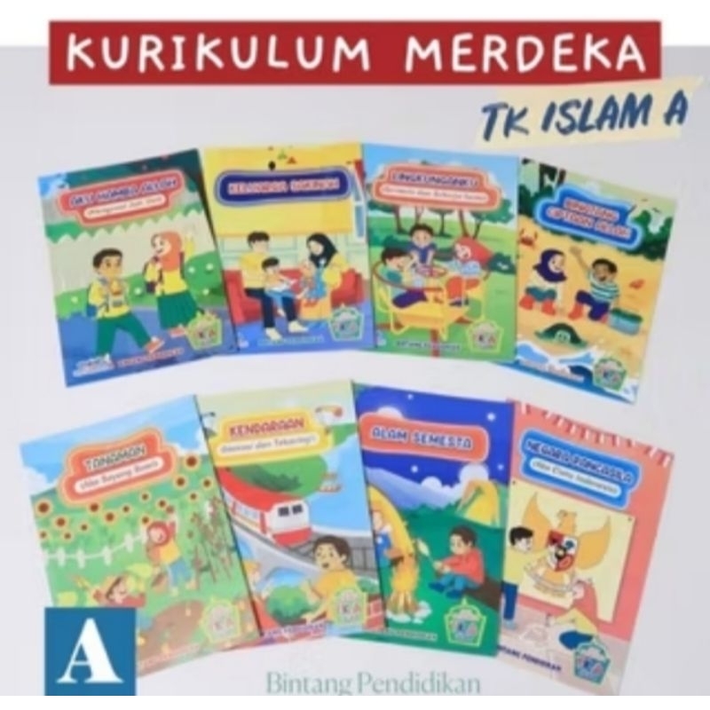satu paket buku TK Islam kelompok A kurikulum merdeka penerbit bintang pendidikan