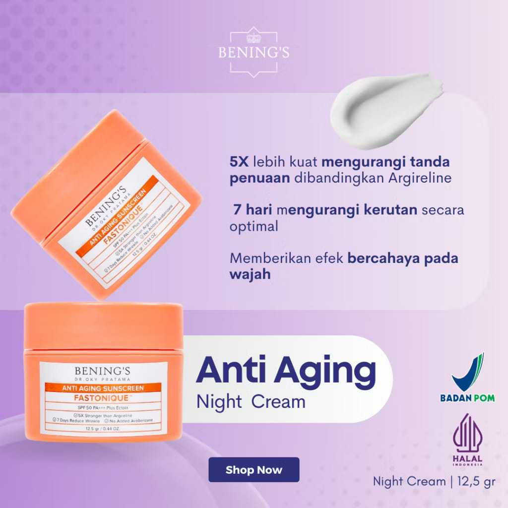 Bening's Day Cream Anti AGing Cream Siang Pencerah  Bening Skincare By Benings Clinic