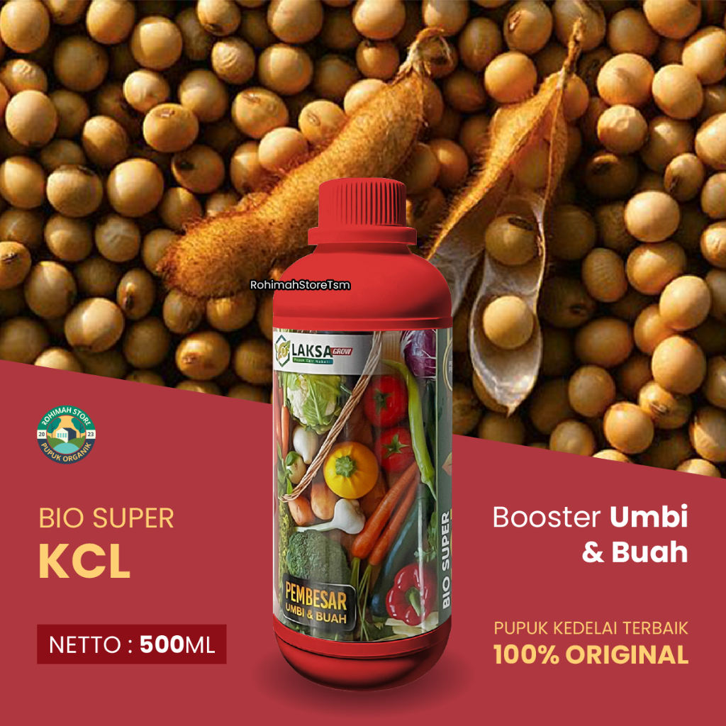 pupuk super growth kandang BIO KCL PLUS 500ML pupuk pelebat dan penyubur buah kedelai terbagus - pup