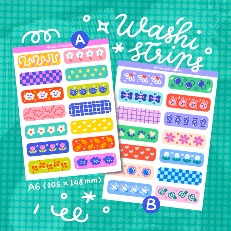 

STICKER SHEET "washi strips" by iicecreamcakeee