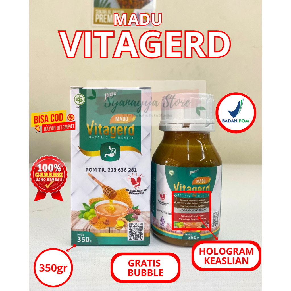 Madu Vitagerd Original Obat Herbal  Maag Asam Lambung Vitagerd  Ampuh Madu Vita GerdAsli BPOM