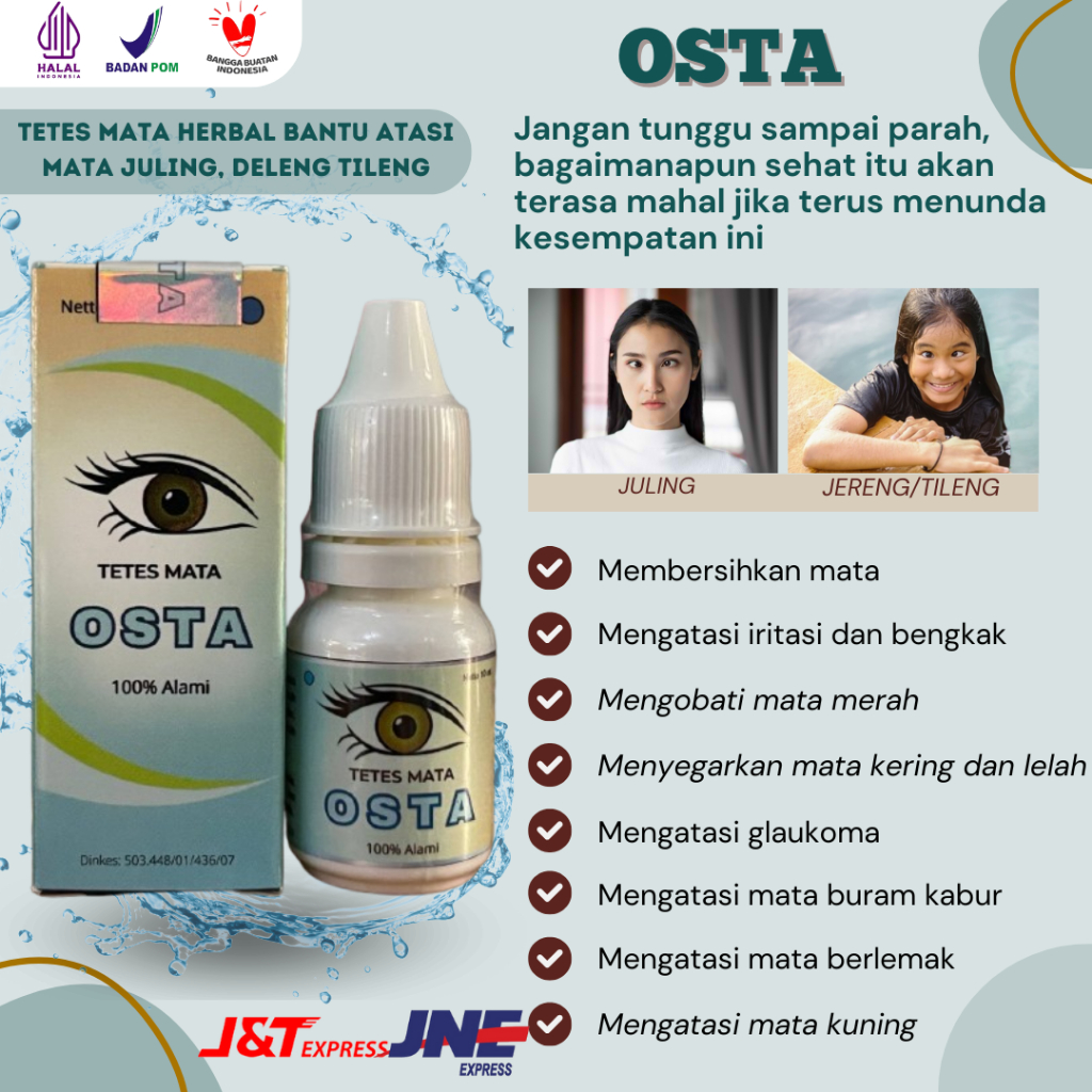 OSTA - Tetes Mata Herbal Bantu Atasi Mata Juling, Deleng Tileng, Kelopak Mata Turun, Mata Malas