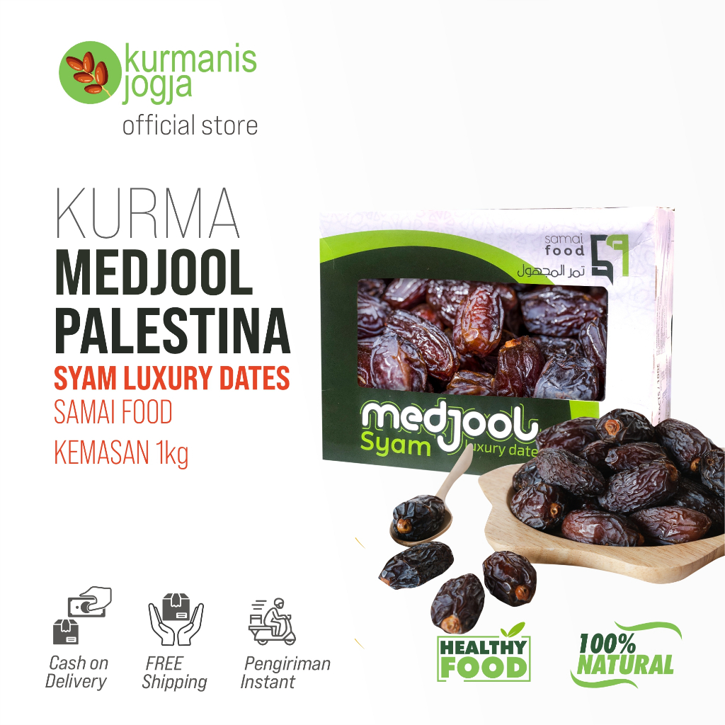 

Kurma Medjoul Palestina Syam Luxury Dates Samai 1kg kurma premium natural medjool dates