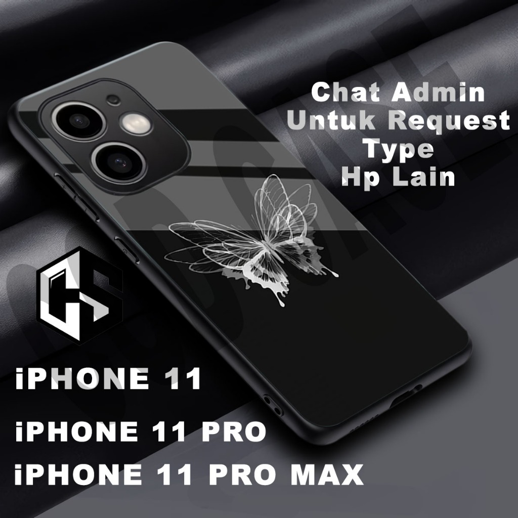(COD 101) Softcase glossy kilau untuk type Hp IPHONE 11 / Motif Butterfly/case iphone 11 pro/casing 