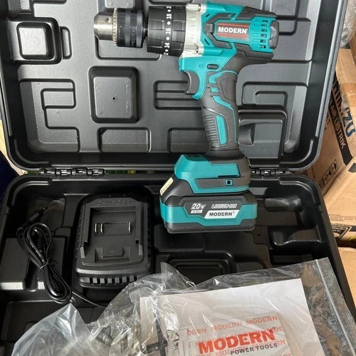 Mesin Bor Cordless 13mm M21 MODERN 20V - Brushless impact hammer M-21 bor tangan battery kayu, besi,