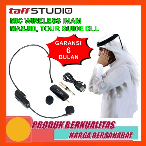 Microphone Mic Clip On Wireless Bando Imam Masjid mik buat imam sholat mikrophone untuk imam mesjid