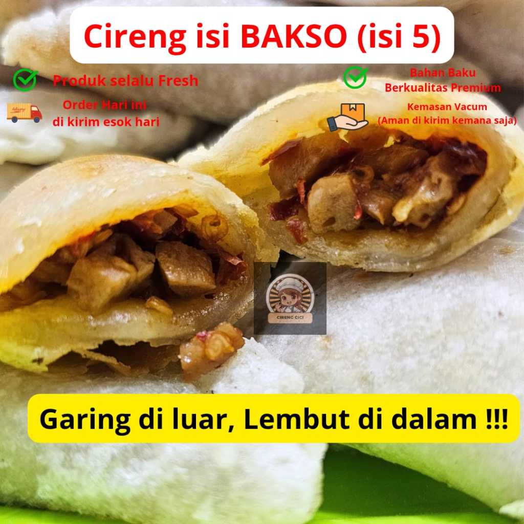 

Cireng Isi Bakso (Isi 5) Khas Bandung Premium Kemasan Vakum
