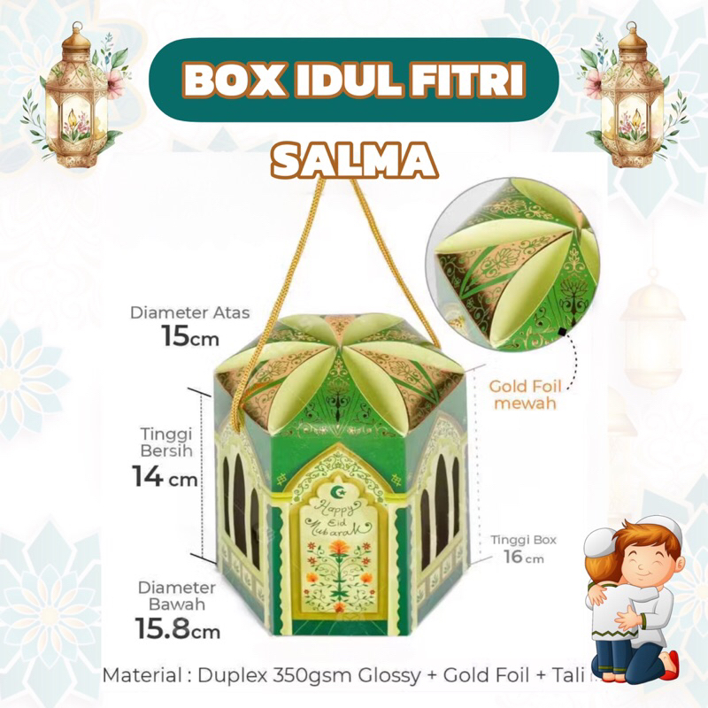 

SALMA | Box Hampers Idul Fitri Toples Bulat 500gr Kotak Gift Packaging Kue Kering Lebaran Eid Mubarak