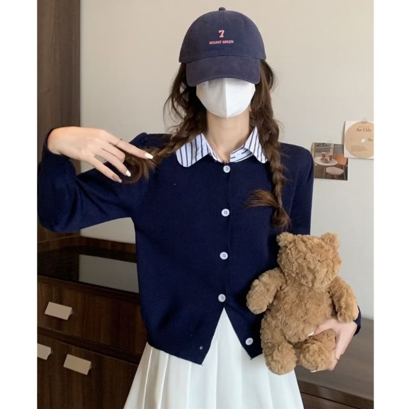 Cardigan Kerah Korean Style XBS  Terbaru Knit Import