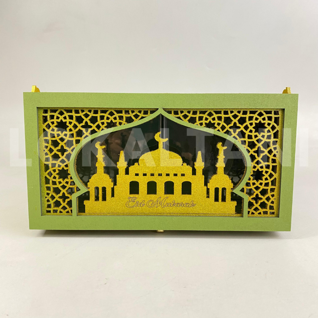 

Box Mdf Lebaran/ Box Hampers Hardbox/ Box MDF Laser Cutting/ Hardbox Lebaran 2 Toples 250Gr