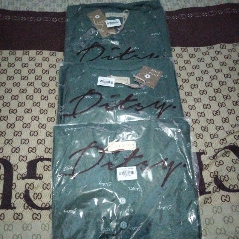 Ditsy Viridian Green Couple Ibu Anak size L, 4 , & 2