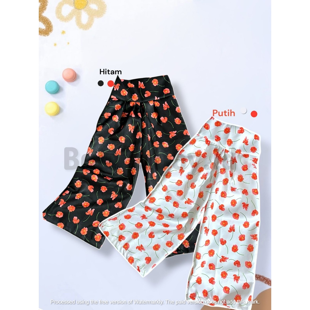 Celana kulot anak perempuan motif bunga usia 1 sampai 10 tahun