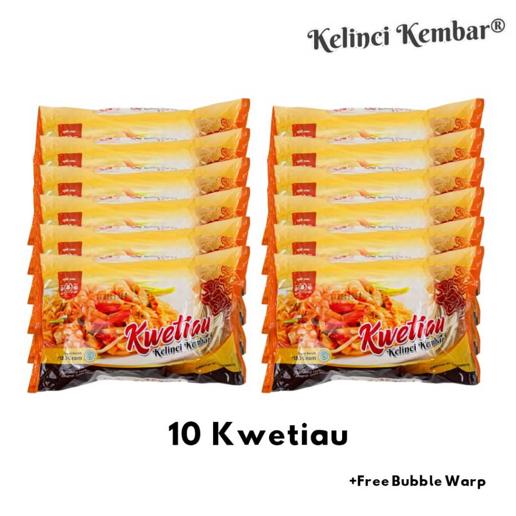 10 Pcs Kwetiau Kelinci Kembar / Kwetiau Kering/ Mie Lebar / Mie Goreng / Mie China