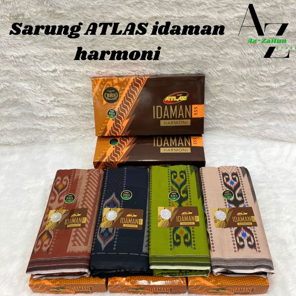 Sarung Atlas idaman harmoni motif bhs/sarung pria Atlas idaman kembang