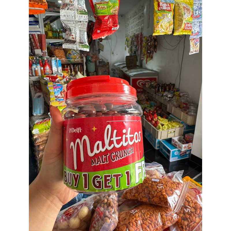 

Coklat Maltitos Malt Chrunchy Ball 1 toples gratis 1 toples