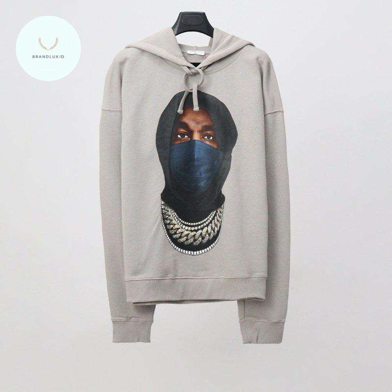 IH NOM UH NIT Mask On Cotton Hoodie Grey