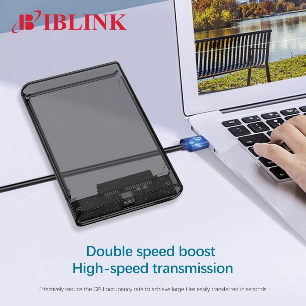Casing harddisk ekternal gigabit type c / Hard Case Hardisk Eksternal USB 3.0 Type C Hitam Transpara