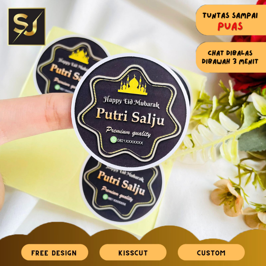 

2-4 Sangjaya Print Sticker Kecil Bulat Tema Cookies Idul Fitri Stiker Chromo Kue Kering Lebaran