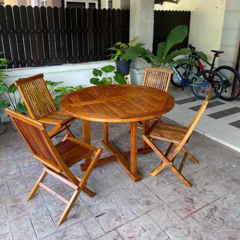 KURSI LIPAT TAMAN MINIMALIS | MEJA LIPAT TAMAN MINIMALIS | SET KURSI KEBUN MINIMALIS JATI