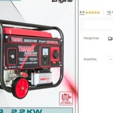Generator Yamamax Pro 3200HR HONDA 4 Tak Genset 2000 Watt Bensin