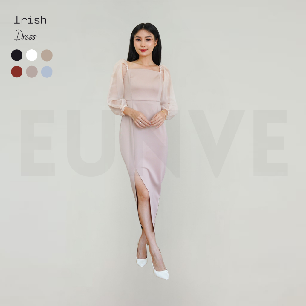Gaun Panjang Organza Irish Dress Wanita Korean Casual Party