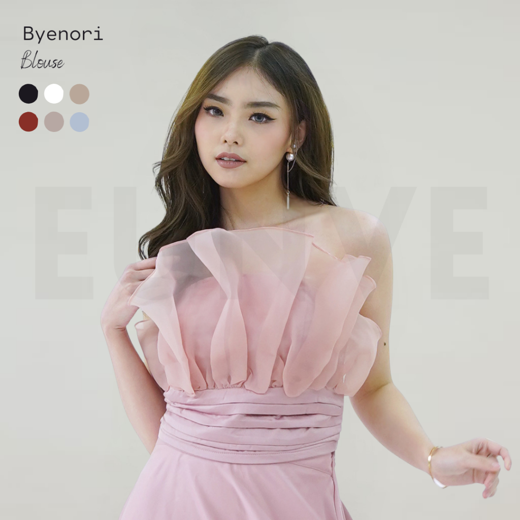 Organza Top Kombinasi Byenori Pakaian Atasan Blouse Wanita