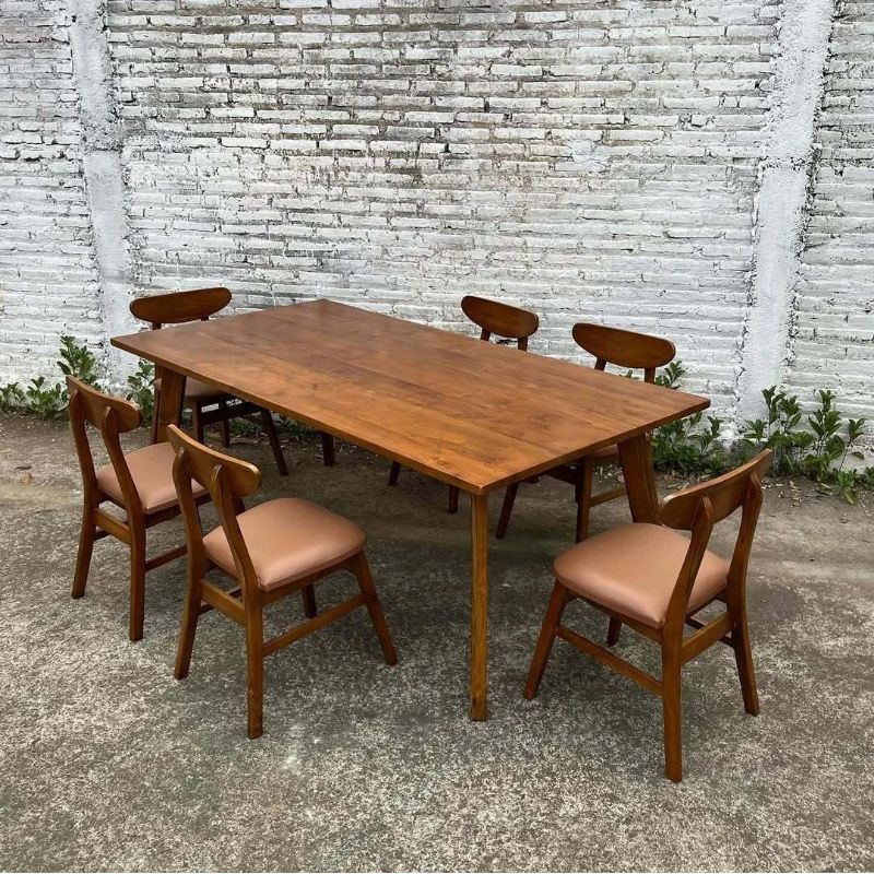 MEJA MAKAN KURSI 6 | SET MEJA MAKAN 6 KURSI | MEJA MAKAN MINIMALIS