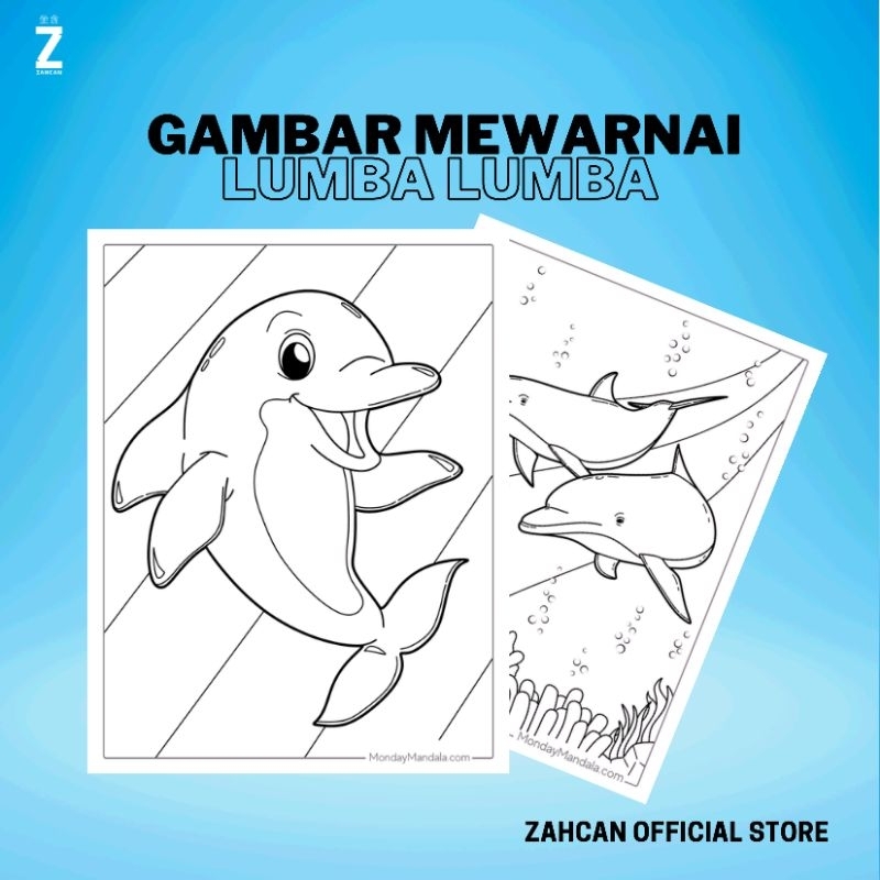 

Kertas Gambar Mewarnai A4 [ Lumba lumba ]