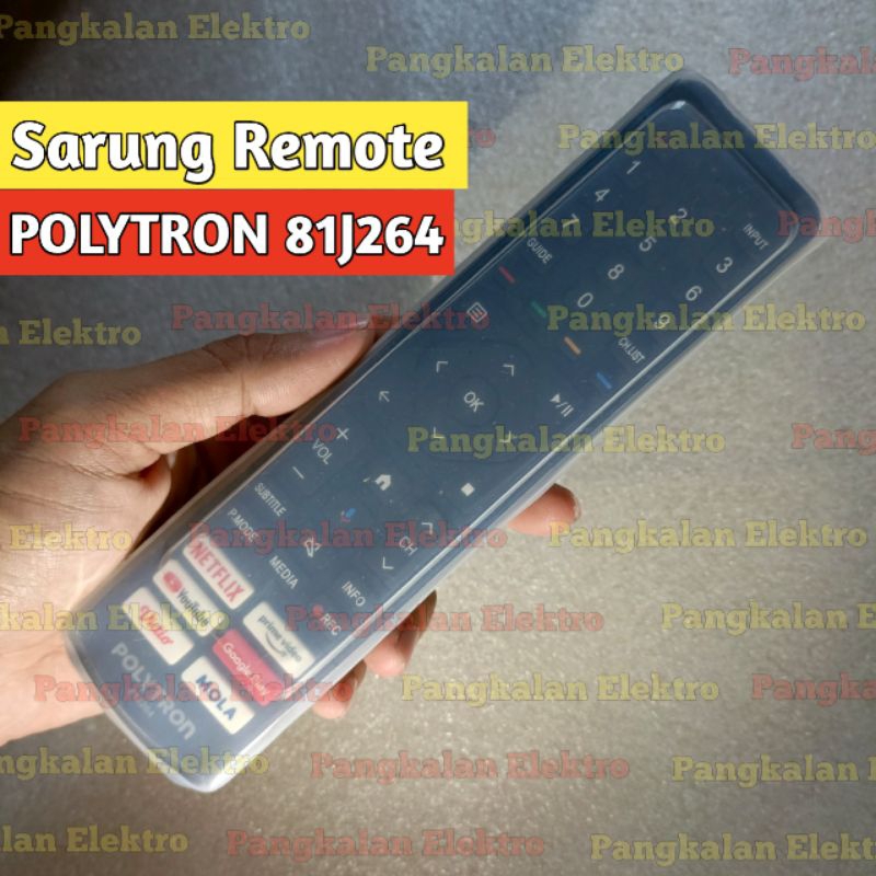 Sarung Remote Polytron Android 81J264 Sarung Silikon Pelindung Cover Remote Polytron Android TV 81J2