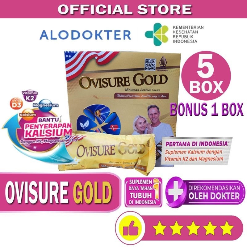 

PAKET 5 BOX OVISURE GOLD ORIGINAL USA - SUSU UNTUK PENGOBATAN TULANG DAN SENDI TERBAIK